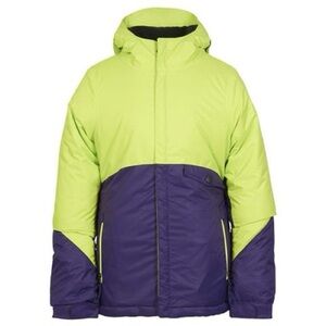 686 Youth Girls Insulated Jacket Skiing Snowboarding Winter Medium Purple & Lime